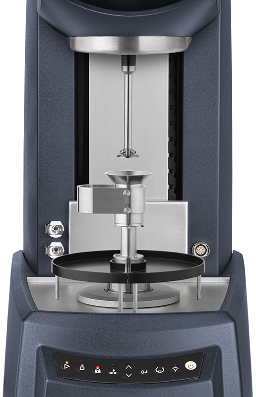 Figure 1: Discovery Hybrid Rheometer with Powder Rheology Wall Friction geometry and cup