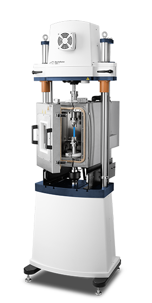 Figure 1. ElectroForce 3330 load frame with an oven and shown with tensile testing fixtures