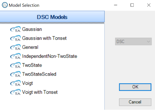 Figure 2. NanoAnalyze DSC Models