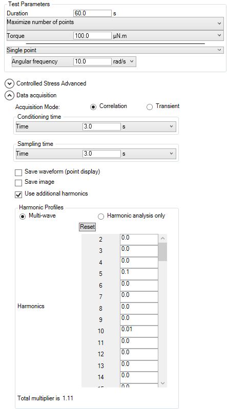 Figure 5. Demonstration of setting up a multi-wave test using the Discovery HR-3 rheometer.