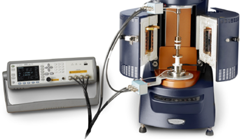 Figure 1. TA Instruments Discovery Hybrid Rheometer with the Dielectric accessory