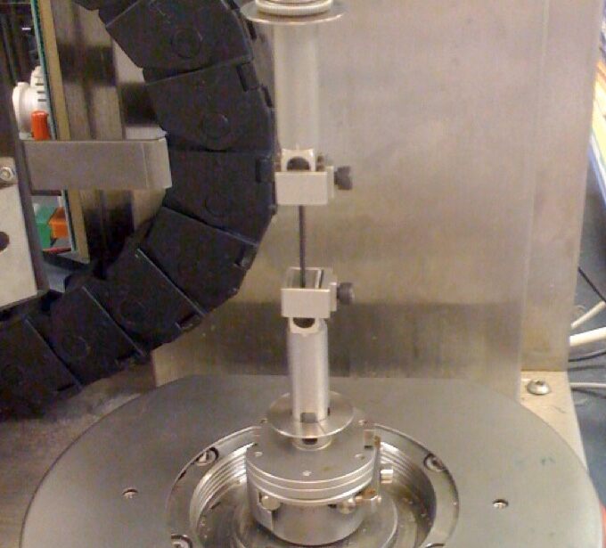 Figure 1. The Rectangular torsion fixture of the ARES rheometer used to measure the β−relaxation of PEMA/graphene oxide