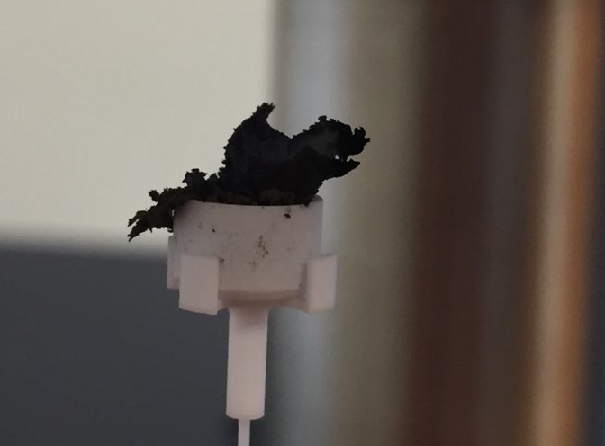 Fig. 6. Excess amount of coke formed on a catalyst sample in the HP TGA 7500 instrument