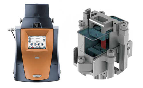 Figure 1. TA Instruments DMA 850 and submersion film clamp.